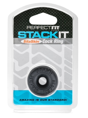 Stackit Silicone Cock Ring - Black