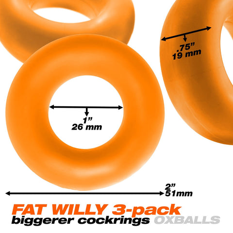 Fat Willy 3-Pack Jumbo Cockring - Clear