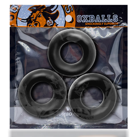 Fat Willy 3-Pack Jumbo Cockring - Black